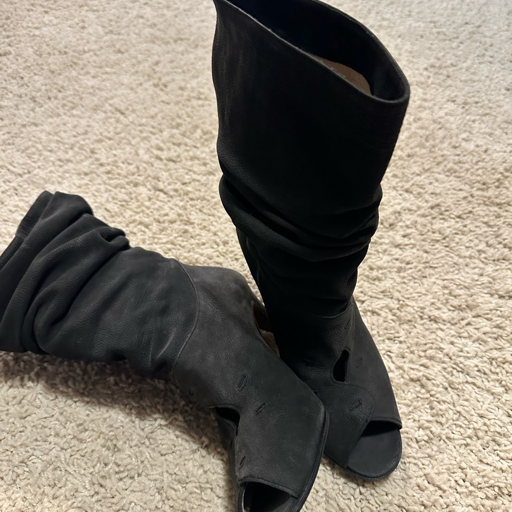 Manolo Blahnik Open Toe Booties